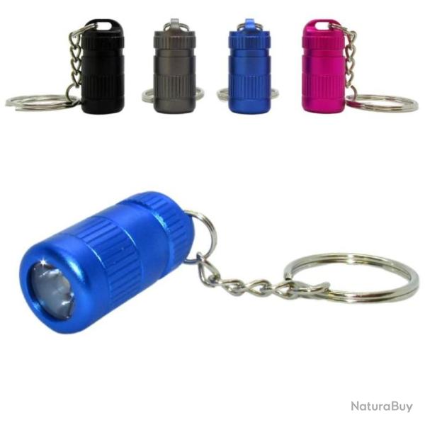 Mini Lampe Torche LED Porte Cl� Petite Puissante Ultra L�g�re 12g, 3 Piles Incluses, Couleur Bleue