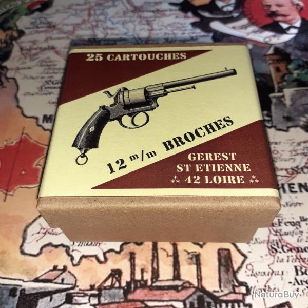 12 mm Broches type Lefaucheux (G�rest Saint Etienne): Reproduction boite munitions (vide) GU 8777470