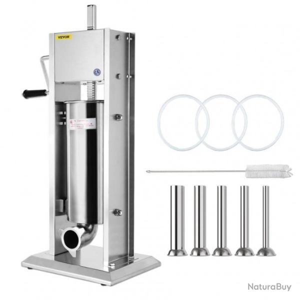 Machine  Saucisses Bourreuse Manuel 7l Poussoir Professionnel Avec 5 Tubes ACIER INOXYDABLE