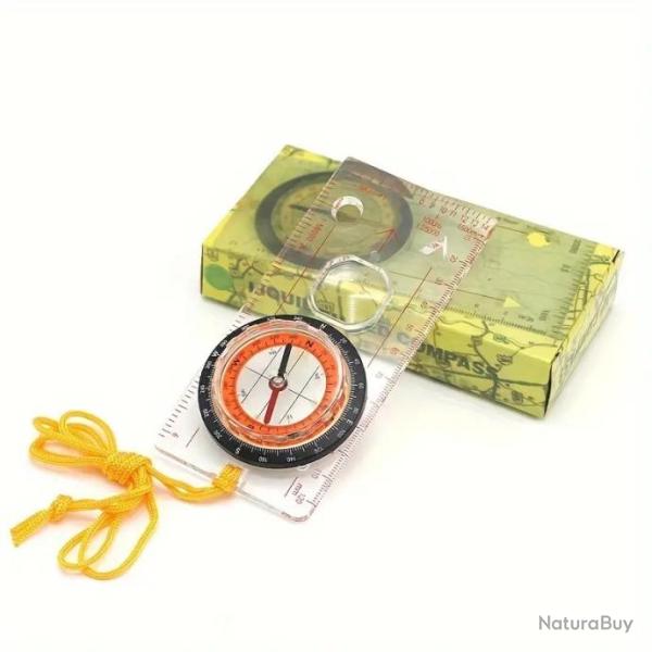 Boussole Plate Gradu�e de Navigation Pour Lecture sur Carte avec Loupe et Cadran Rotatif
