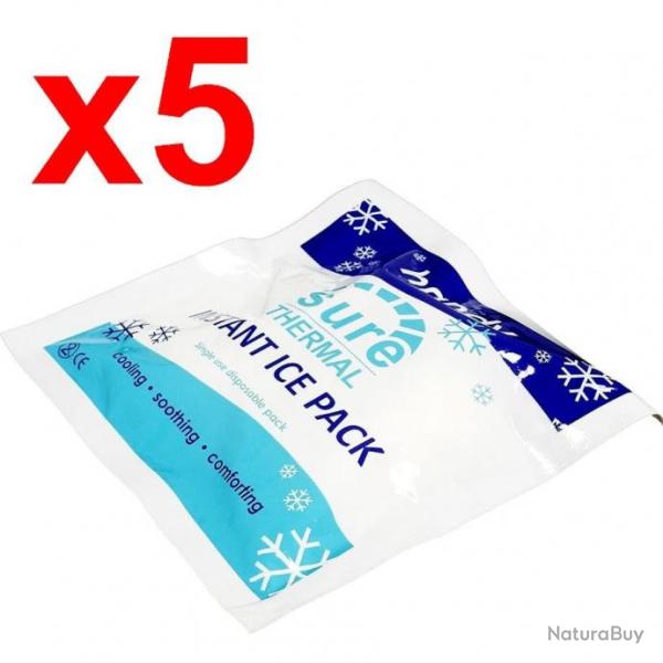 Lot de 5 Blocs de Glace  Refroidissement Instantan - 20 Minutes de Froid - Dclench en 3 Secondes
