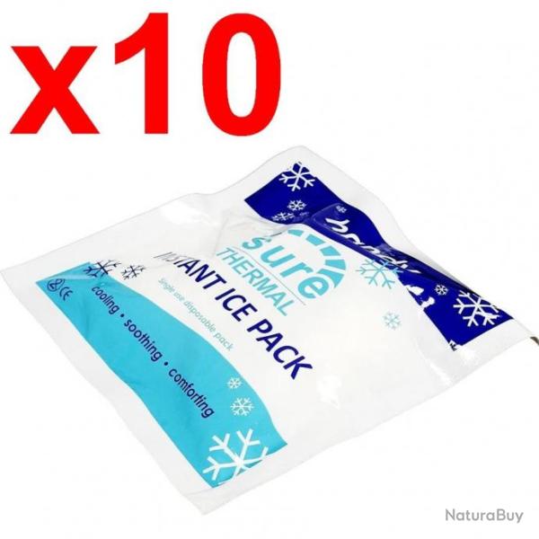 Lot de 10 Blocs de Glace  Refroidissement Instantan - 20 Minutes de Froid - Dclenchement Immdiat