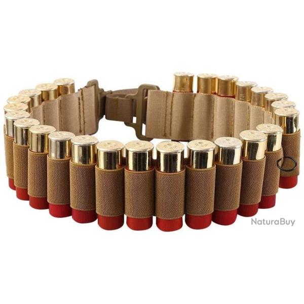 Ceinture cartouchi�re TAN calibre 12 - 25 coques - LIVRAISON GRATUITE ET RAPIDE