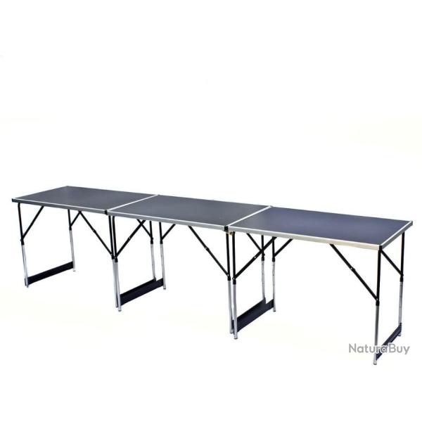 Lot de 3 tables de camping pliantes 100 x 60 cm - Livraison gratuite et rapide