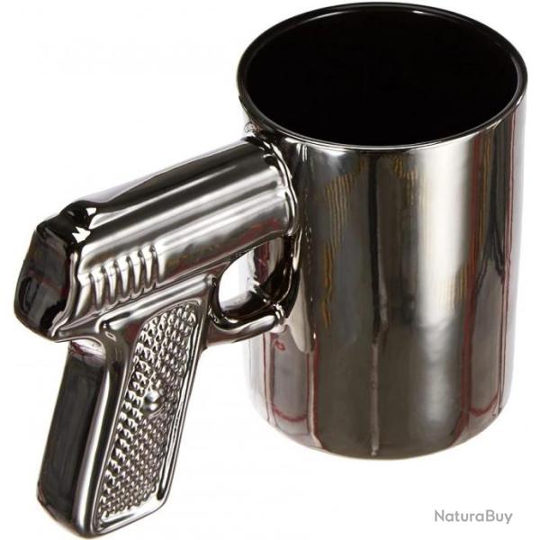 Mug revolver argent� 16 x 10 cm  - Design original - Livraison rapide
