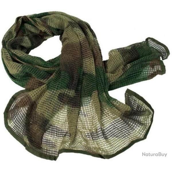 Echarpe tactique vert camouflage en mailles 190 x 90 cm - Livraison gratuite et rapide