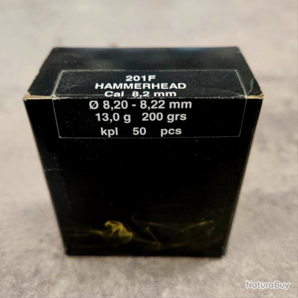 50 Ogives SAKO Hammerhead cal 8mm /323 200gr
