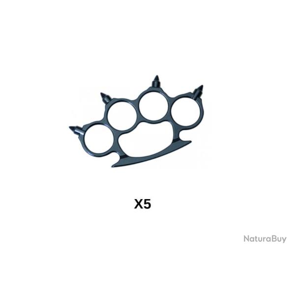 Lot 5 Poings Americain Noir  Pointes