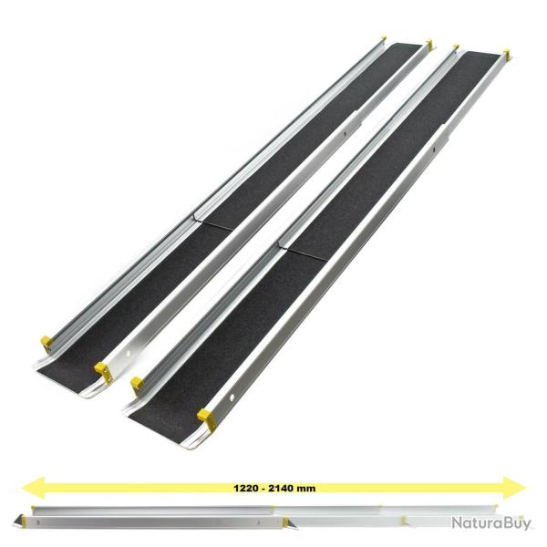 Jeu de 2 rampes d'acc�s t�lescopiques 270 kg pliantes aluminium surface de chargement 16_0002821