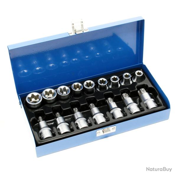 Jeu de douilles torx mle 16 pices extrieur douille six pans creux kit outils 16_0002590