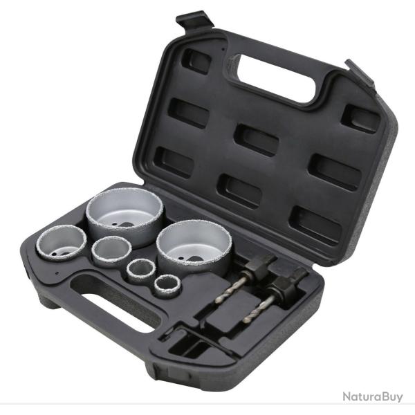 Jeu scies de cloche ensemble d'outils 9 pices perceuse carrelage trpan de forage 16_0002596