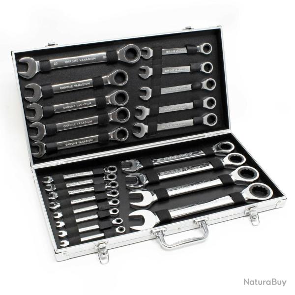 Set cles  cliquet 22 pices 6-32 mm cl de serrage cl  fourche outils 16_0002698