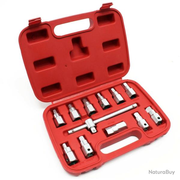 Coffret douilles vidange 12 pi�ces cl� bouchon de vidange maintenance huile auto 16_0002254