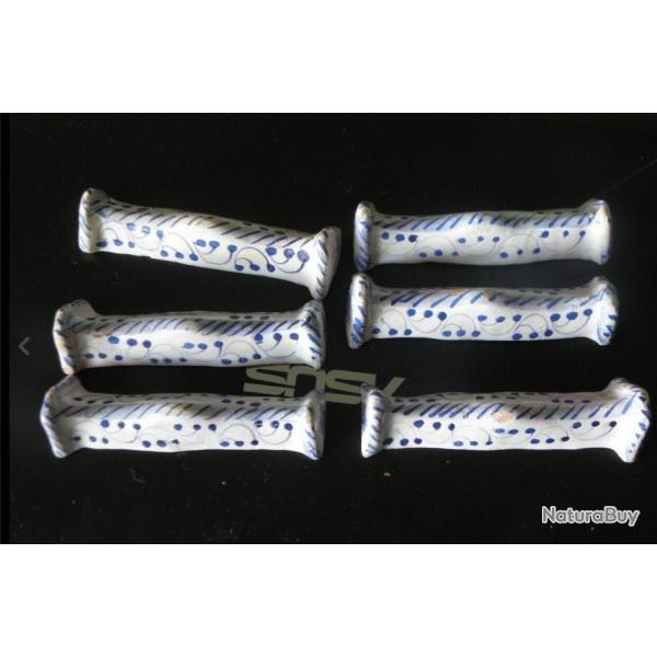 6 vintage ceramique porte-couteau