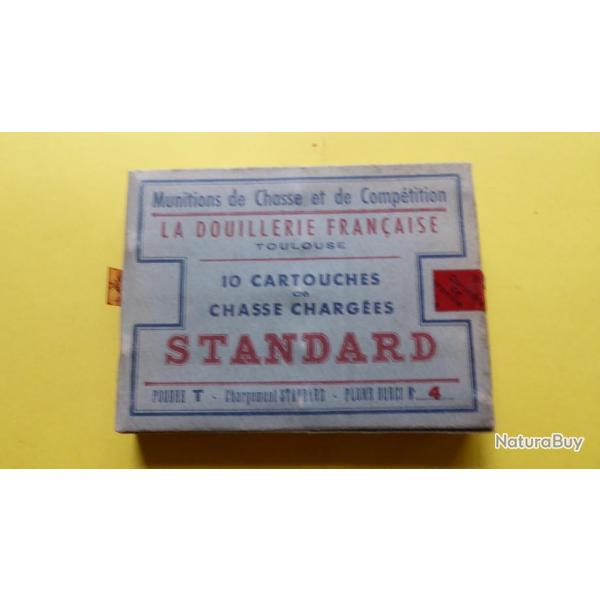 REF 4 - ANCIENNE ET RARE BOTE CARTOUCHES CHASSE CAL 16 - STANDARD DF - PLOMBS N 4