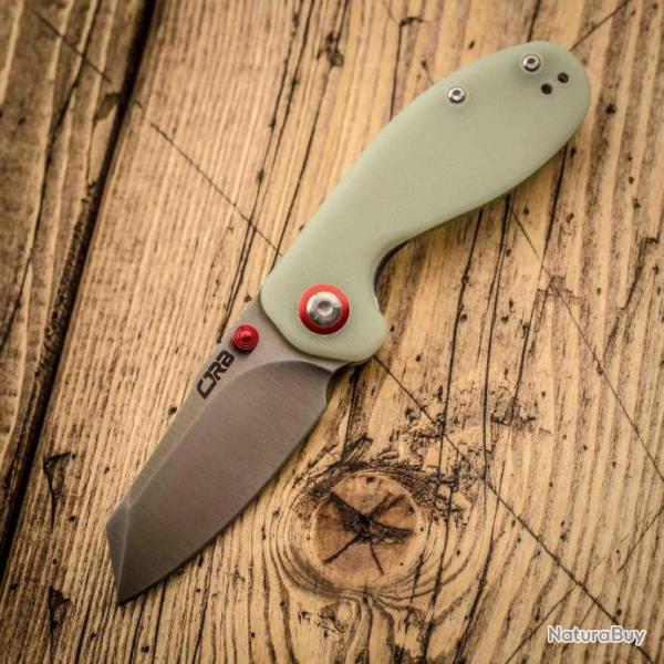 J1918NTG Couteau CJRB Maileah Lame Acier AR-RPM9 Manche Jade G10 IKBS Linerlock Clip