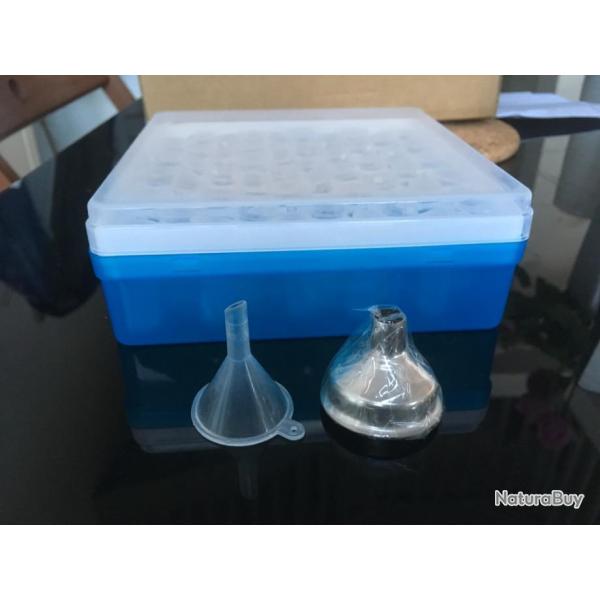 boite de 60 tubes de 2 ml pour poudre Noire avec deux entonnoirs inclus