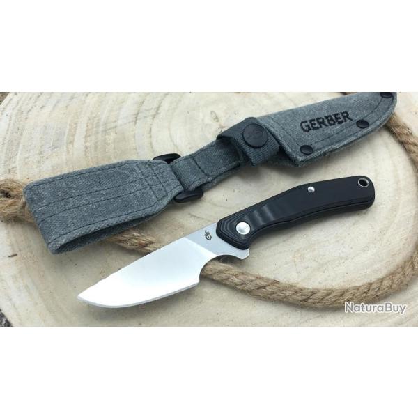 Couteau Gerber Downwind Caper Black Lame Acier 7Cr17MoV Manche G10 Etui Canvas G1819