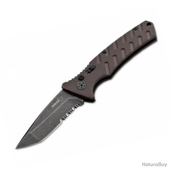 01BO425-Couteau automatique Boker Plus Strike Coyote Tanto