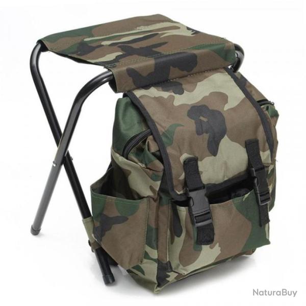 Sac � Dos Chaise Camouflage 2 en 1 pour Plein Air Sac � dos de p�che Tabouret Pratique R�sistant