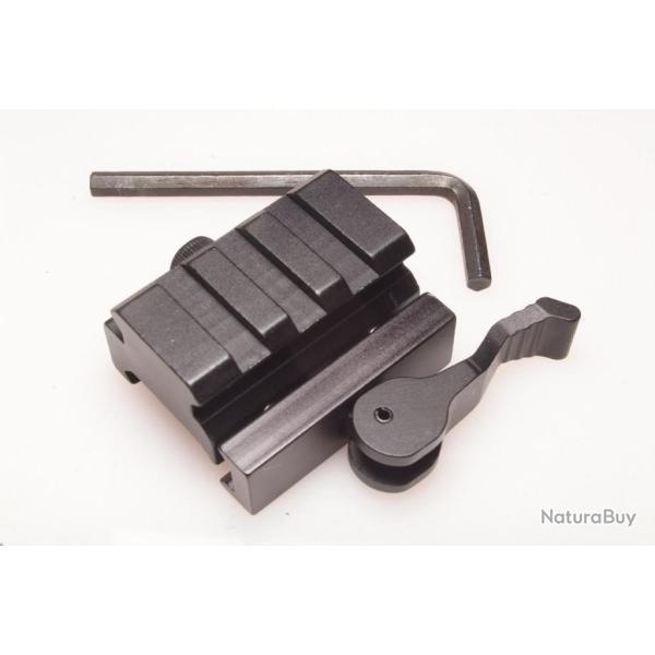 Rhausse 3 slots pour rail  Weaver - Picatinny: fixation  dgagement rapide long 40 mm