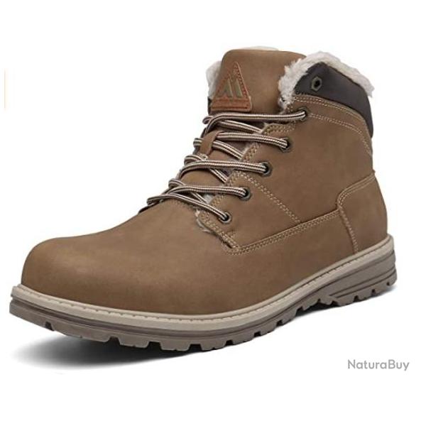 TOP ENCHERE - Chaussures de neige en cuir marron pour homme - Livraison rapide