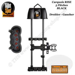 TIGHTSPOT RISE Carquois 5 fl&egrave;ches en carbone haut de gamme pour arc compound Droitier Black