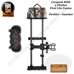 TIGHTSPOT RISE Carquois 5 fl&egrave;ches en carbone haut de gamme pour arc compound Droitier First Lite Fus
