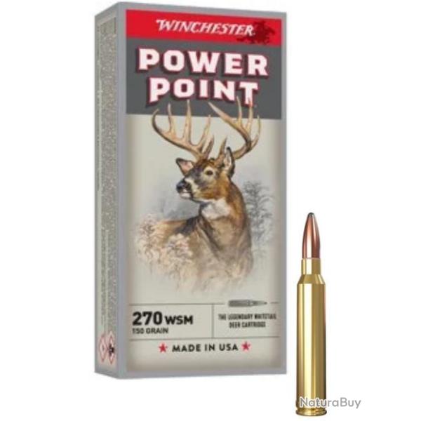 MUNITIONS WINCHESTER CALIBRE 270 WSM POWER POINT 150gr - 9.7g x20