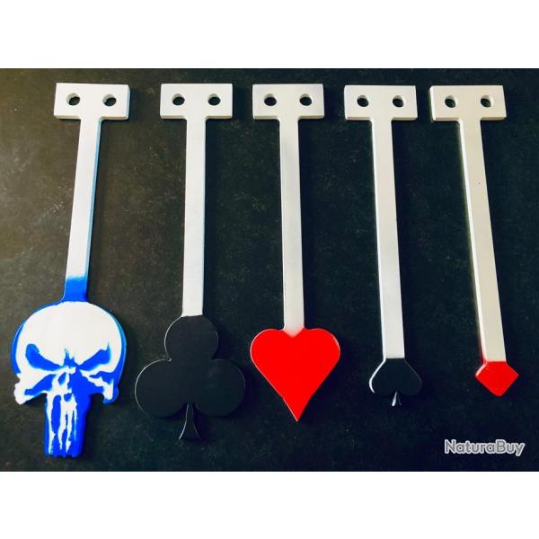 GONG DE TIR , SET DE 5 GONGS "KYL" 22LR , POKER D'AS