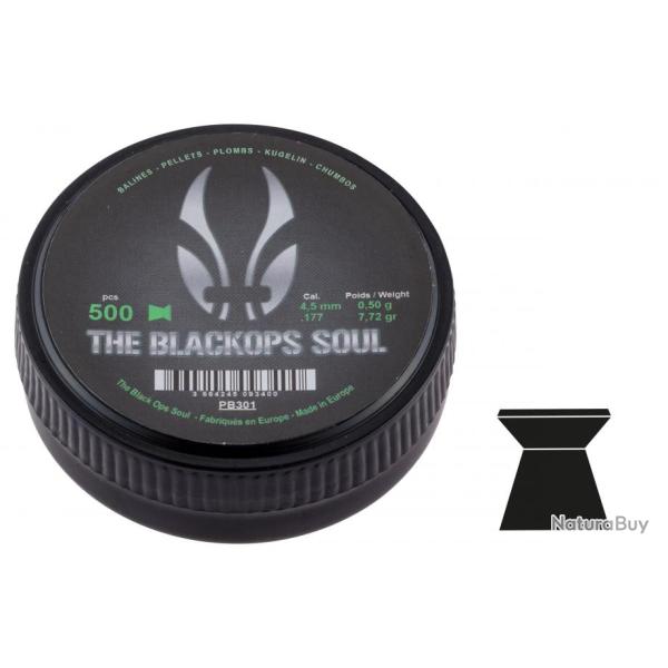 Plombs The Black Ops Soul � t�te plate cal. 4,5 mm
