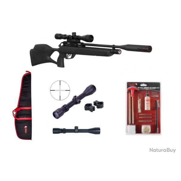 Pack Carabine Gamo Chacal 5,5 mm + Kit nettoyage + Holster + Lunette 3-9x40 MilDot, 19,9 joule.
