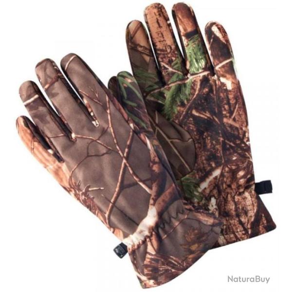 TOP ENCHERE - Gants de chasse camouflage en polaire - Livraison gratuite et rapide