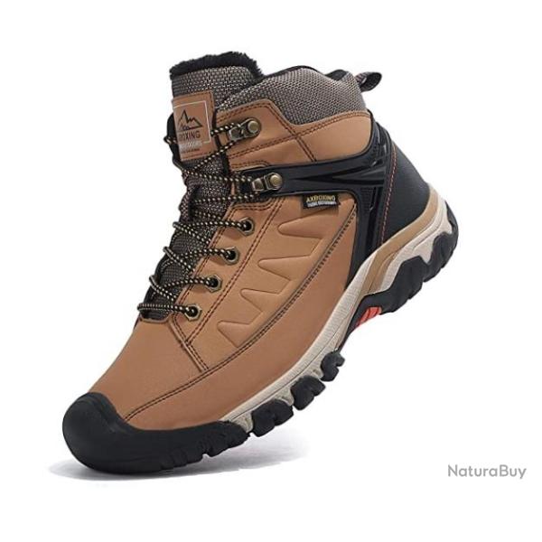Chaussures de randonn�e marron avec fourrure pour homme - Livraison gratuite et rapide