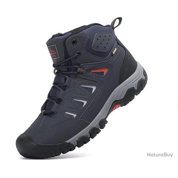 Chaussures de randonne bleu avec fourrure pour homme - Livraison gratuite et rapide