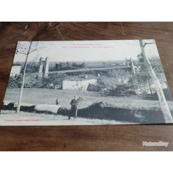 CP  Dpt  82  VILLEBRUMIER  LE PONT SUSPENDU