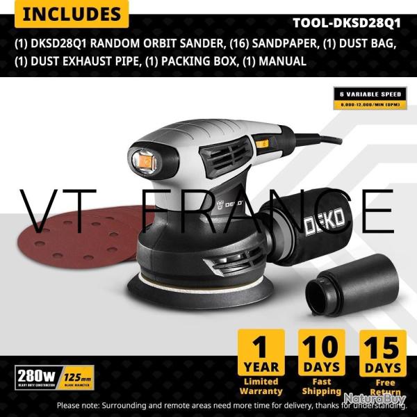 Ponceuse Orbitale Aleatoire PRO pour Menuisiers Ebenistes, Modele: QD6206R