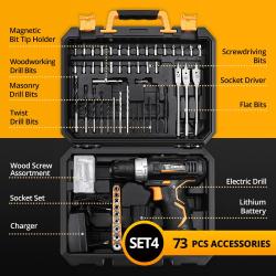 Perceuse Visseuse sans Fil PRO 12V Batterie Li-ion LED-SET 4 20260726000113