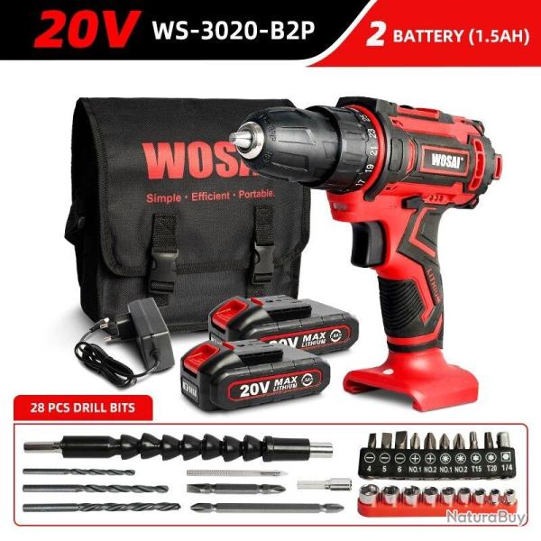Perceuse Visseuse Sans Fil Pro 20V Li-ion-WS-3020-B2P 20260729082508