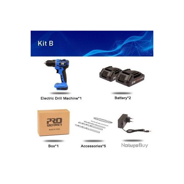 Perceuse Visseuse Sans Fil Pro 21V 40Nm-Kit B 20260729082508