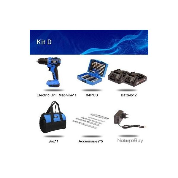 Perceuse Visseuse Sans Fil Pro 21V 40Nm-Kit D 20260729082508