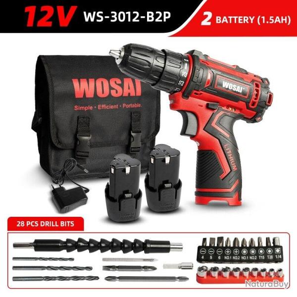 Perceuse Visseuse Sans Fil Pro 12/16/20V Li-ion-12V WS-3012-B2P 20260729082510