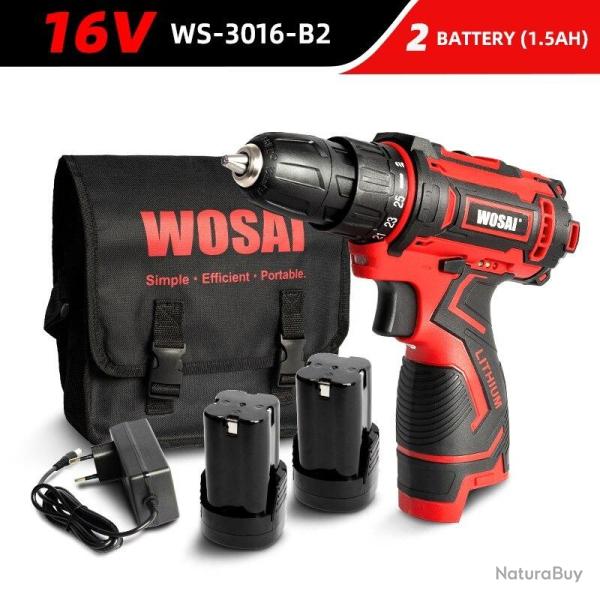 Perceuse Visseuse Sans Fil Pro 12/1620V Li-ion-16V WS-3016-B2 20260729082511