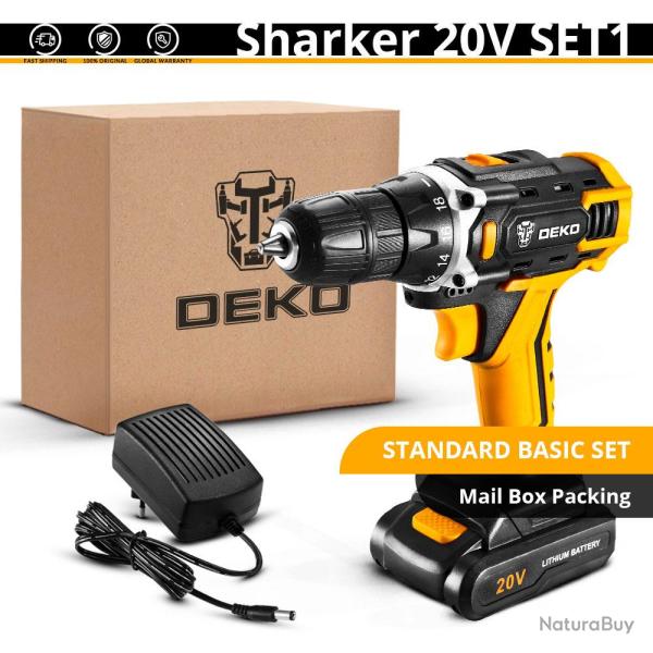 Perceuse Visseuse Sans Fil Pro 12/16/20V Li-ion, Modele: Sharker 20V Set1