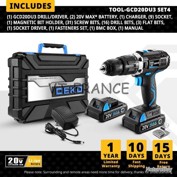 Perceuse Visseuse Sans Fil Pro 20V -GCD20DU3 SET3 20260729082514