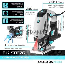 Scie Sauteuse Pro Guidage Laser LED, Modele: DKJS80Z6
