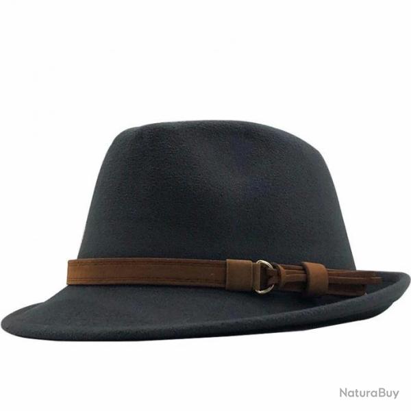 Chapeau Fedora en feutre gris profond
