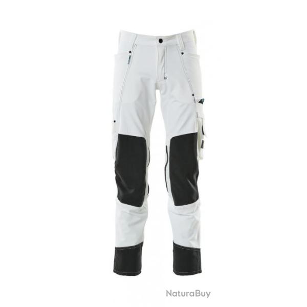 Pantalon stretch avec poches genouill�res MASCOT Advanced 17179-311 Blanc 82 cm (Standard) 36 (C42)