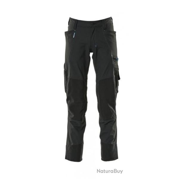 Pantalon stretch avec poches genouill�res MASCOT Advanced 17179-311 Noir 82 cm (Standard) 45 (C51)