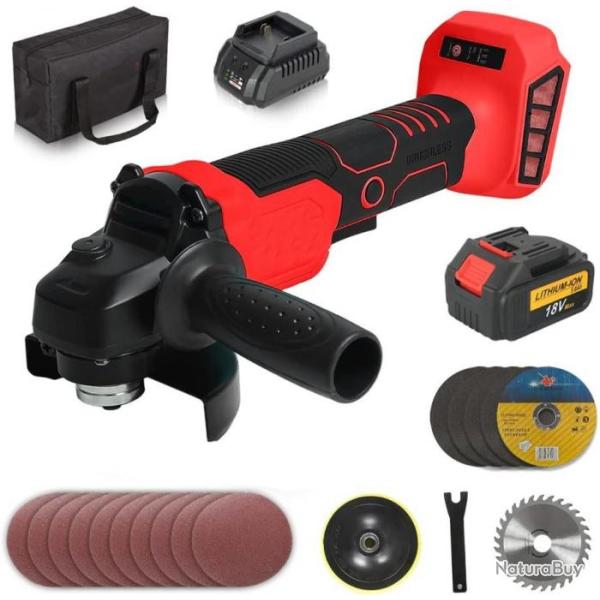 Meuleuse d'angle � batterie 18V 9800 rpm - Livraison gratuite et rapide